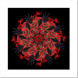 red halloween mandala Posters and Art